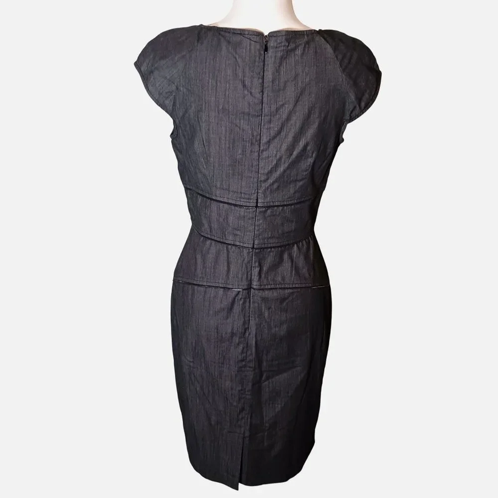 Calvin Klein Charcoal Grey Cotton Sheath Dress in Charcoal Grey Size‎ 6